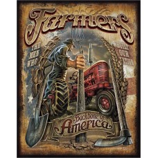 Farmers Backbone of America. Tin Sign
